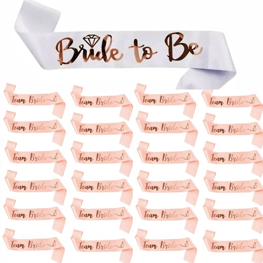 Bride Tribe Sash - 25 stuks/set roze gouden sash riem
