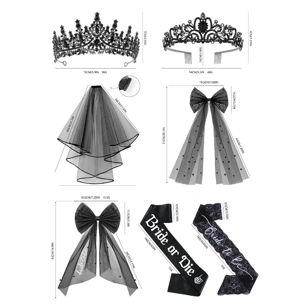 3 stks Gothic Zwart Bacheloret - Bride Tribe Sash recensie en prijs