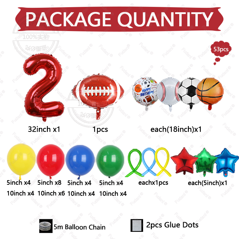 53-delige sportthema ballonnen - Supply Wedding Venue recensie en prijs